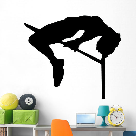 High Jump Track and Field Silhouette Wall Decal