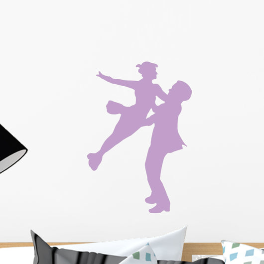 Purple Coupled Ballet Dancers Wall Decal