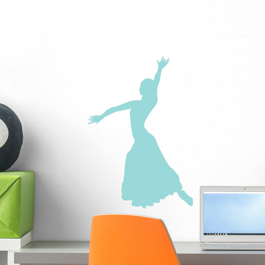 Blue Flamenco Dancer Wall Decal