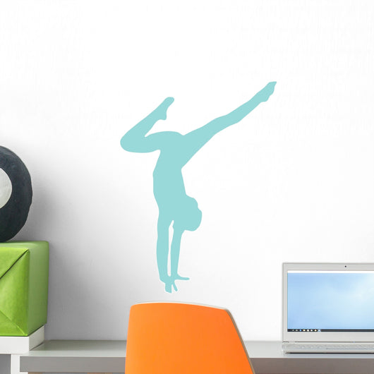 Light Blue Handstand Ballerina Wall Decal