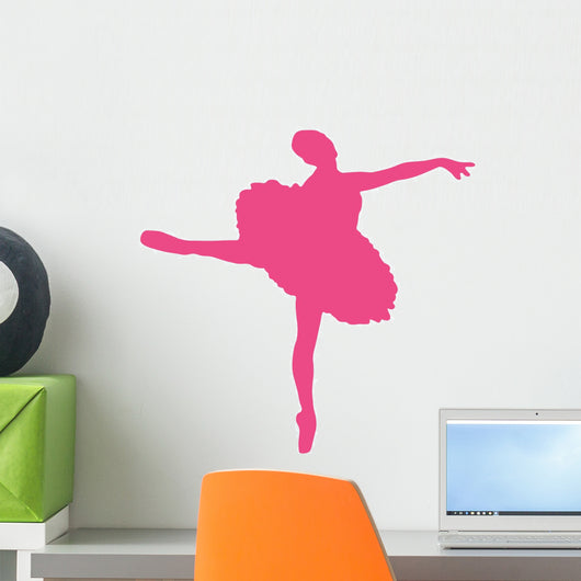 Hot-pink Tutu Arabesque Ballerina Wall Decal