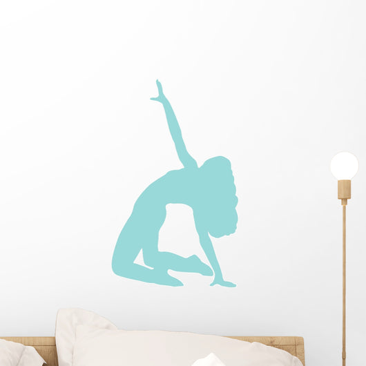Blue Bending Dancer Wall Decal
