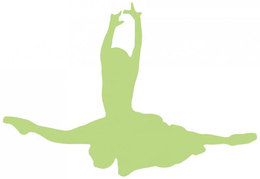 Green Jumping Ballet Dancer Wall Decal