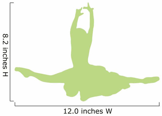 Green Jumping Ballet Dancer Wall Decal