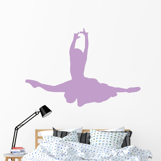 Purple Jumping Ballet Dancer Wall Decal