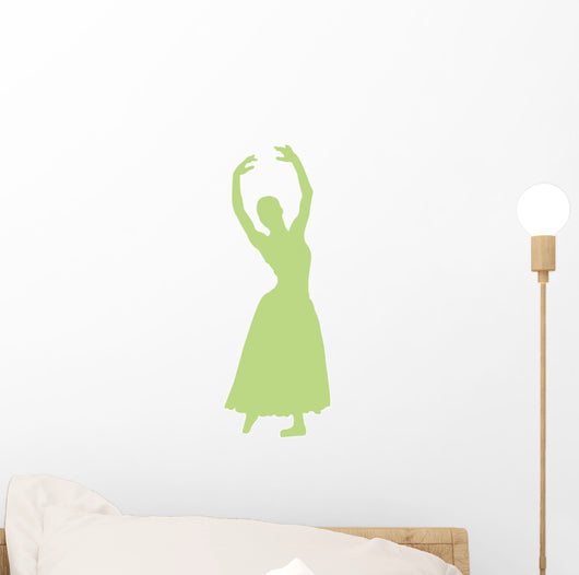 Ballet Silhouette Lime Green Wall Decal