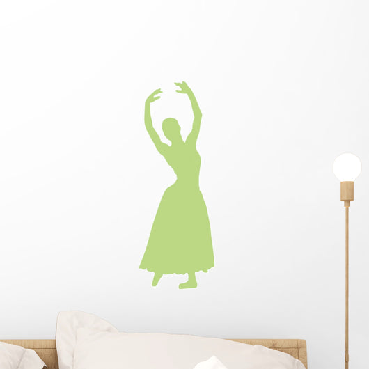 Ballet Silhouette Lime Green Wall Decal