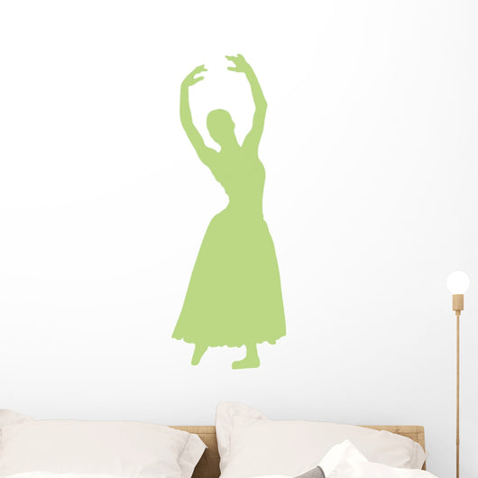 Ballet Silhouette Lime Green Wall Decal