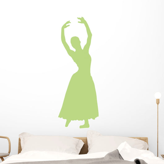 Ballet Silhouette Lime Green Wall Decal