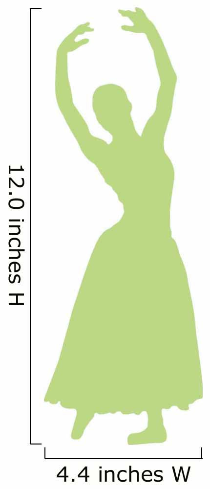 Ballet Silhouette Lime Green Wall Decal