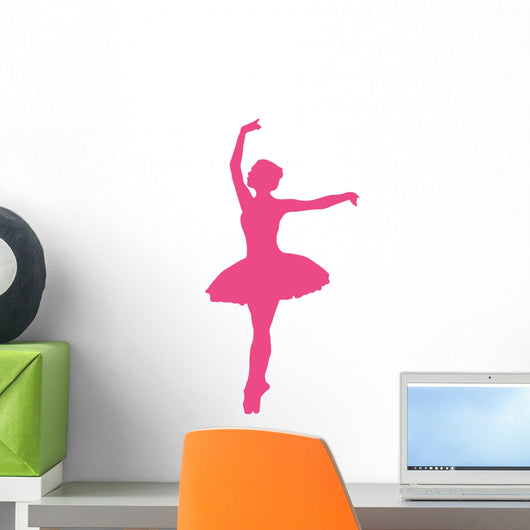 Ballet Silhouette Hot Pink Wall Decal