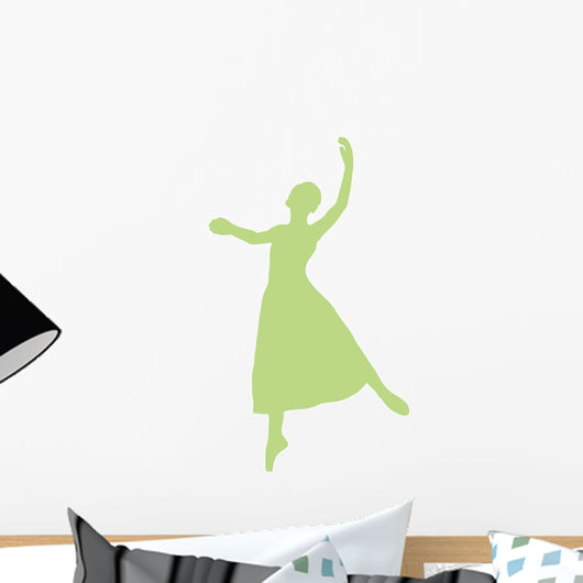Ballet Silhouette Lime Green Wall Decal