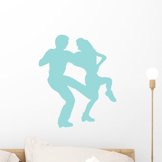 Ballet Silhouette Couples Blue Wall Decal