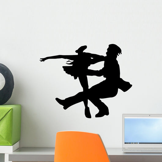 Black Ballet Couples Silhouette Wall Decal