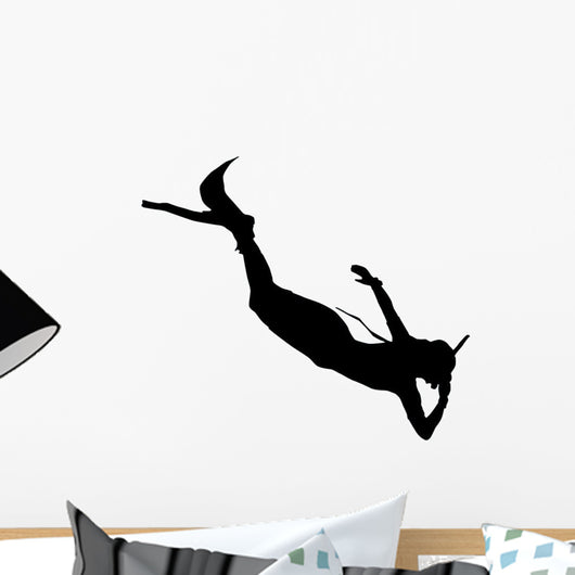 Scuba Diver Diving Deeper Wall Decal