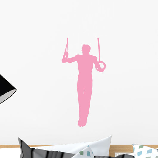 Gymnastics Olympic Rings Pink Wall Decal