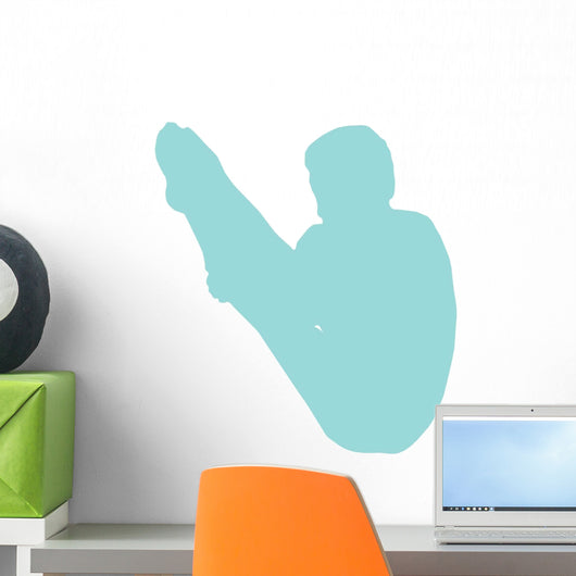 Gymnastics Silhouette Flip Blue Wall Decal