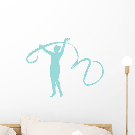 Gymnastics Ribbon Dance Blue Wall Decal