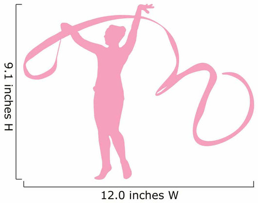 Gymnastics Ribbon Dance Pink Wall Decal