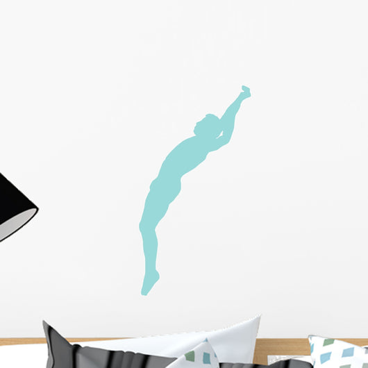 Gymnastics Backwards Leap Blue Wall Decal