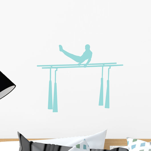 Gymnastics Parallel Bars Blue Wall Decal