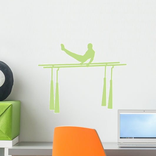 Gymnastics Parallel Bars Green Wall Decal