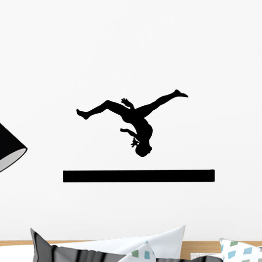 Gymnastics Silhouette Balance Beam Wall Decal