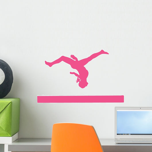 Gymnastics Beam Flip Purple Wall Decal