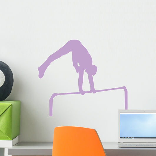 Gymnastics Silhouette Flip Lavender Wall Decal
