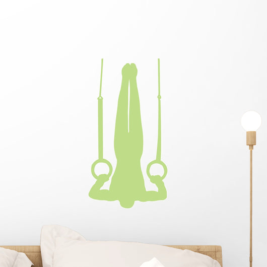 Gymnastics Silhouette Olympic Green Wall Decal