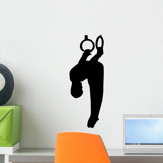 Gymnastics Silhouette Style Olympic Rings Wall Decal