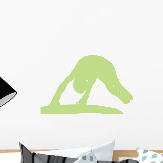 Gymnastics Silhouette Balance Beam Flip - Lime Green Wall Decal