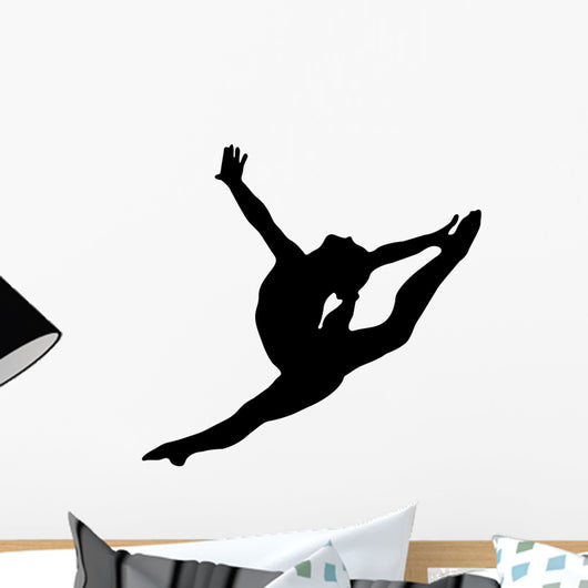 Gymnastics Silhouette Style Graceful Leap Wall Decal