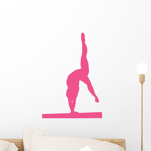 Gymnastics Silhouette - Handstand on Balance Beam Wall Decal