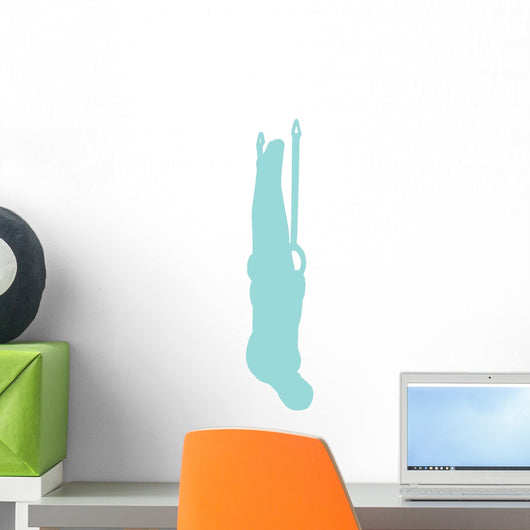 Gymnastics Silhouette Olympic Rings Upside Down Wall Decal