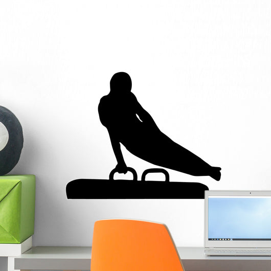 Gymnastics Silhouette Style Swinging Wall Decal