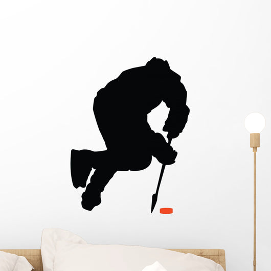 Offensive Hockey Player Wall Decal