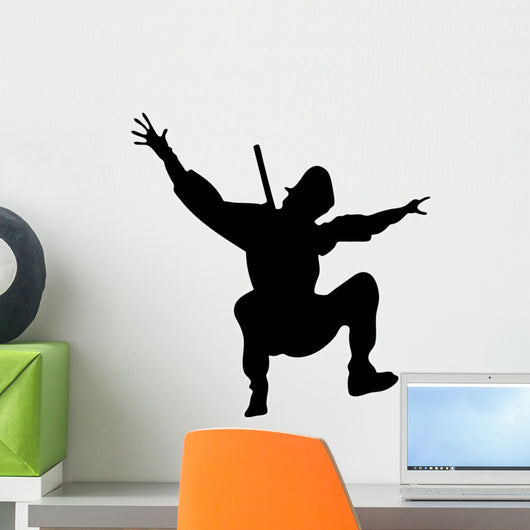 Falling Action Ninja Silhouette Wall Decal