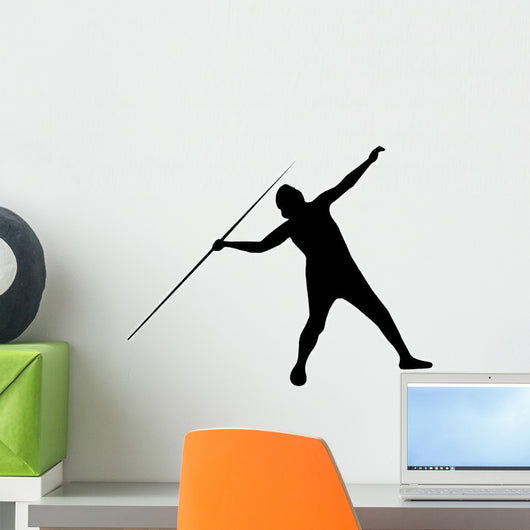 Javelin Thrower Silhouette Wall Decal