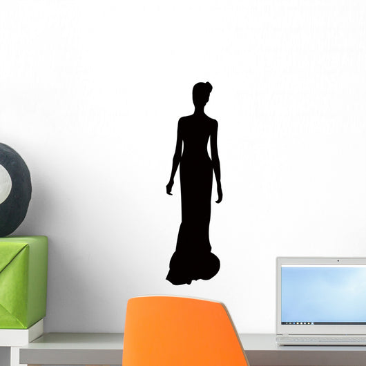 Woman Long Dress Silhouette Wall Decal