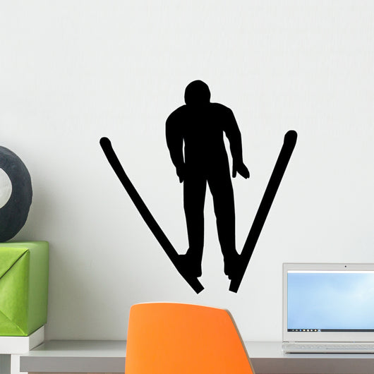 Skiing Silhouette Wall Decal