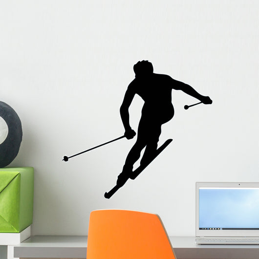 Skiing Silhouette Wall Decal