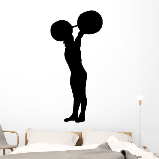 Weight Lifting Silhouette Wall Decal