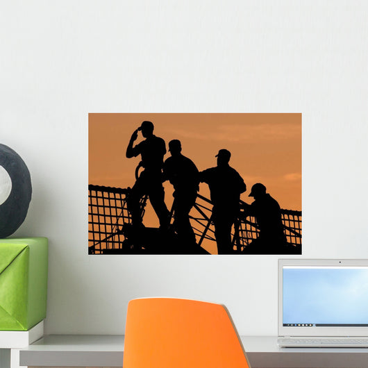 Crewmen Salute American Flag Wall Decal