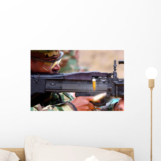 Master-at-arms Fires M-60 Machine Wall Decal