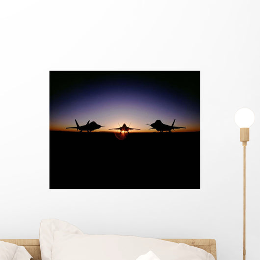 Silhouette F-22 Raptor Wall Decal Design 2