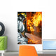 Firefighter Extinguishes Simulated Structural Wall Decal