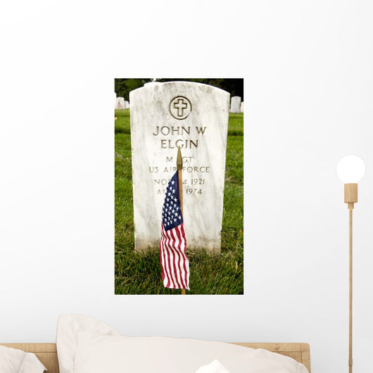 American Flag Rests Front Wall Decal