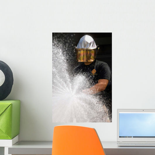 Airman Tests Water Pump Wall Decal