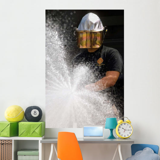 Airman Tests Water Pump Wall Decal